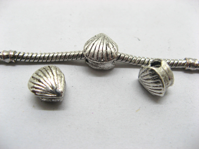 100 Shell Shape Thread European Beads ac-sp497 - Click Image to Close